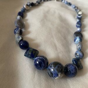 Cool blue beaded necklace